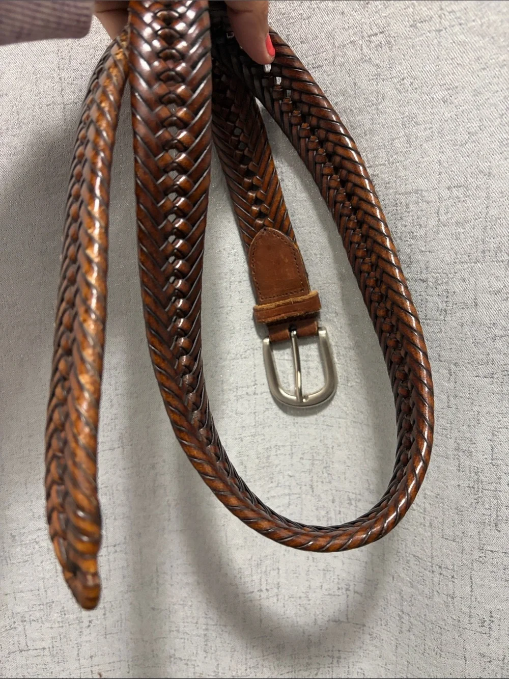 Braided Brown Leather Belt